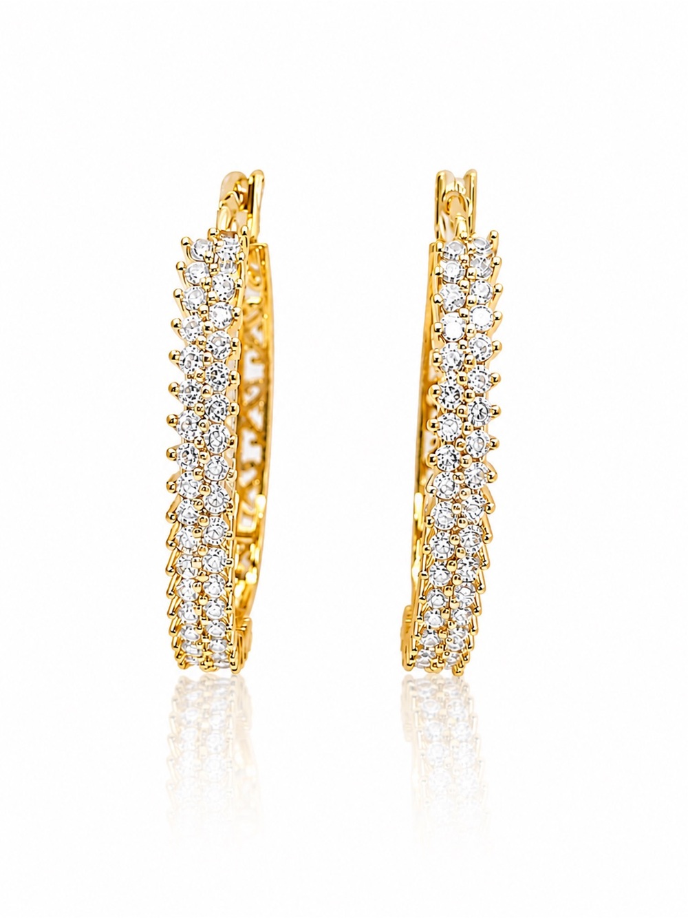 Gold-Filled Crystal Pavé Hoop Earrings
